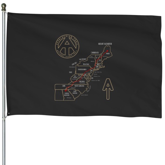 Discover Appalachian Trail Hiking Map Outdoor Adventure Trailing House Flags