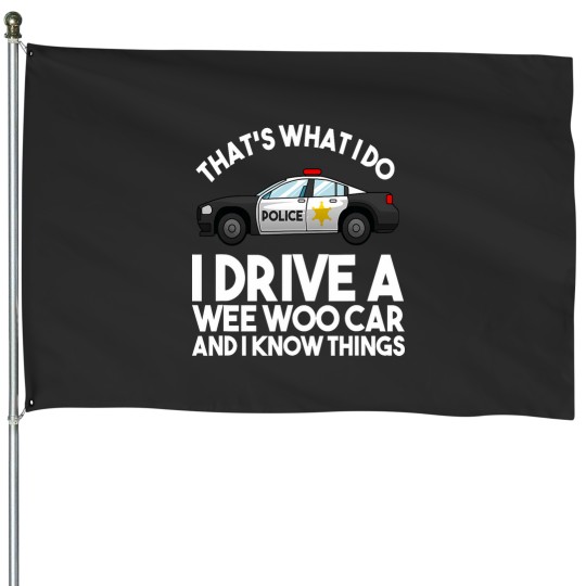 Discover Funny Police Officer Gift For Cop Law Enforcement Men Women House Flags