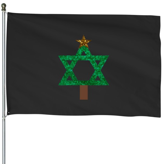 Discover Christmukkah Christmas Tree House Flags