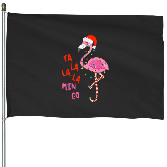 Discover Fa La La Mingo Flamingo Christmas Tropical Xmas Tree Lights House Flags