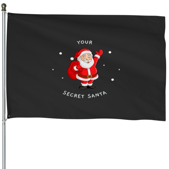 Discover Your Secret Santa Merry Christmas House Flags
