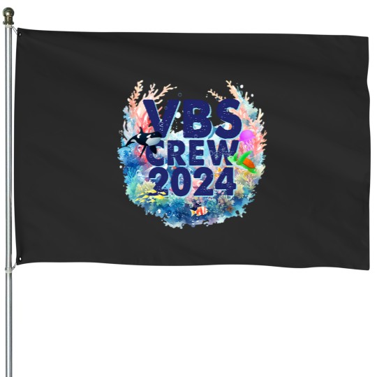 Discover VBS Crew 2024 SCUBAss Divingss Underwater Vacation Bible School House Flags