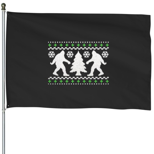 Discover Ugly Holiday BigfootS Christmas Sweater House Flags