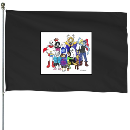Discover Happy family House Flags