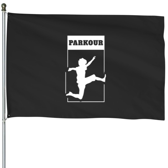 Discover PARKOUR A Black and White Defiance House Flags