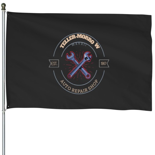 Discover Teller Morrow Automotive Repair Shop Tee House Flags