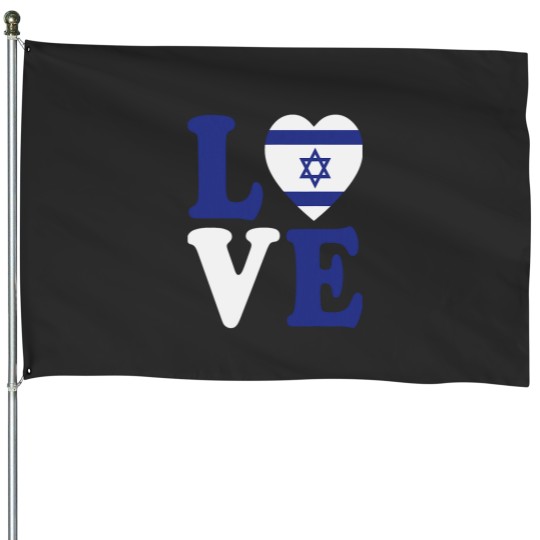 Discover I Love Israel Minimalist Israeli Flag For Women Men House Flags