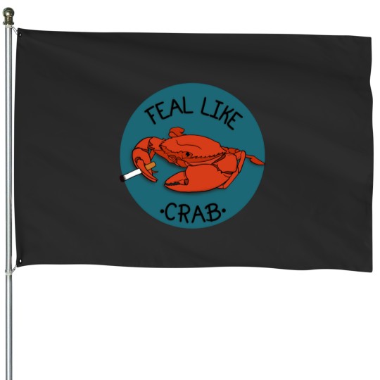Discover Feal Like Crab - Hot Mulligan - With Background House Flags