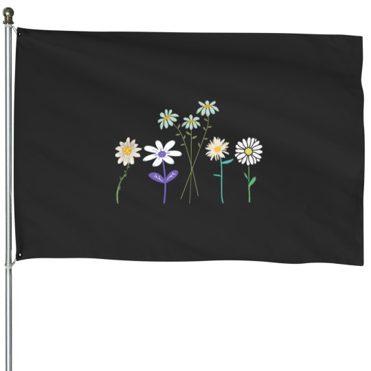 Discover White Daisy FlowersActive House Flags