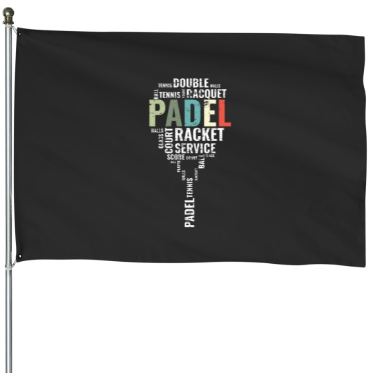 Discover vintages Padel Wordcloud Padel Racket House Flags