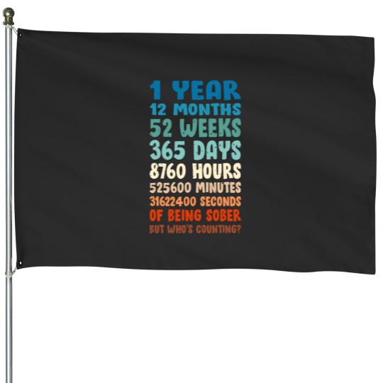 Discover One Year Sober Birthday AA NA Sobriety House Flags