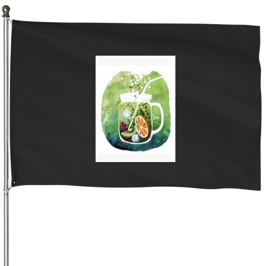 Discover Watercolor lemonade! Baseball ¾ Sleeve House Flags