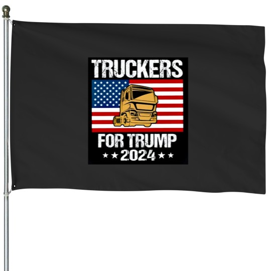 Discover TRUCKERS FOR TRUMP 2024 House Flags
