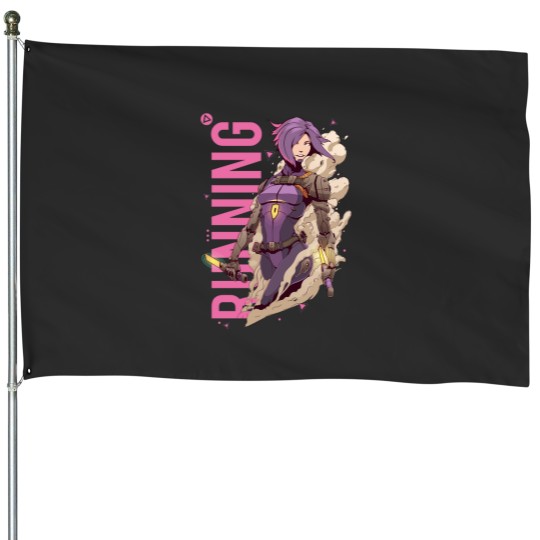 Discover Hot Anime Warrior House Flags