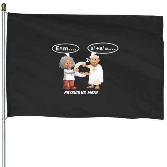 Discover Funny Physics Einstein vs Pythagoras. House Flags