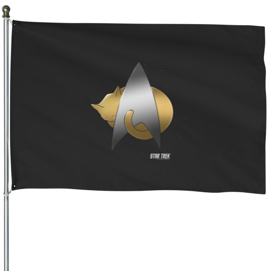 Discover Star Trekss Next Generation Chrome Cat Starfleet Logo House Flags