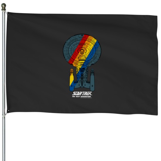 Discover Star Trekss Next Generation Ship Portrait Rainbow Fill House Flags