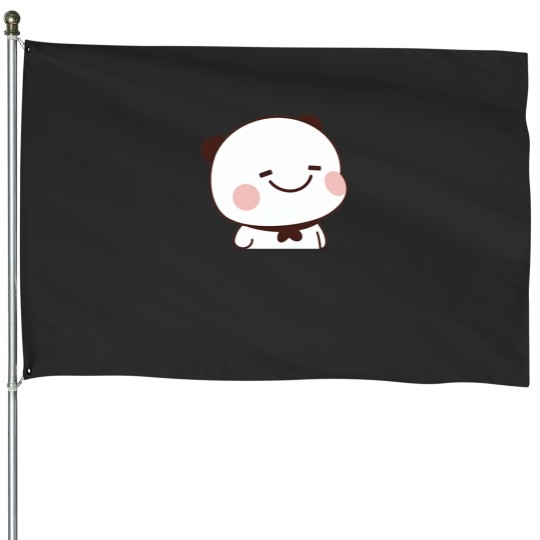 Discover BuBus smile! Happy BuBu Panda face House Flags