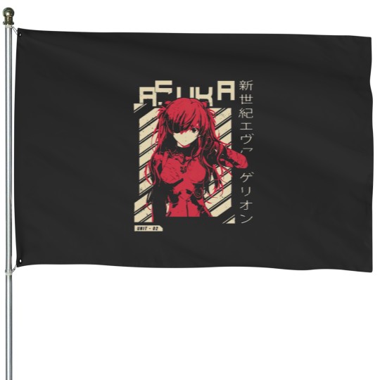Discover Asuka Evangelion Asuka Anime House Flags