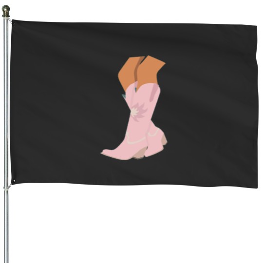 Discover Pink Cowgirl Boots House Flags