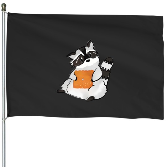Discover Raccoon Holding A Giant Cheez It Cracker 1711 House Flags
