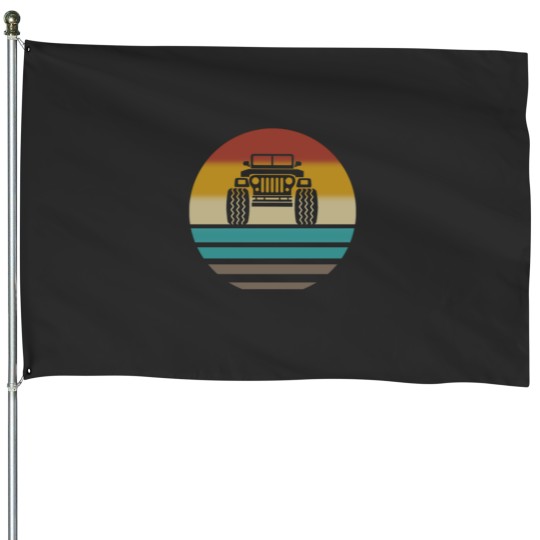 Discover Vintage Jeep Lover House Flag