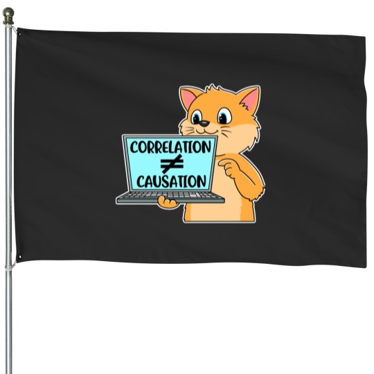 Discover Correlation Causation Funny Data Science Gift House Flags