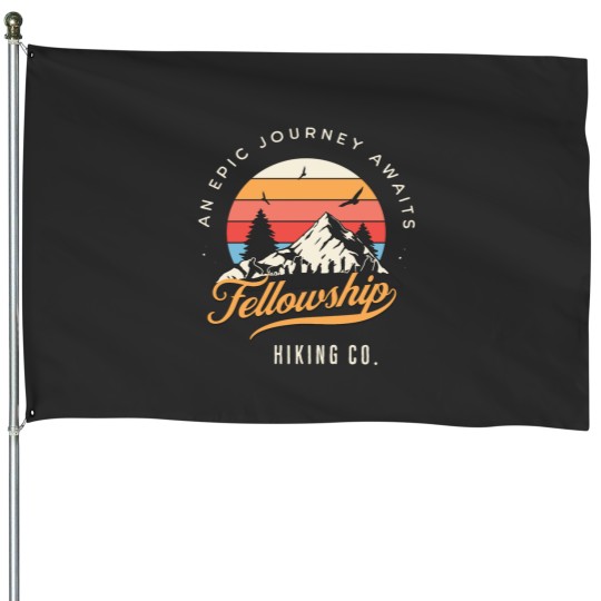Discover Fellowship Hiking Co An Epic Journey Awaits Black Fantasy House Flags