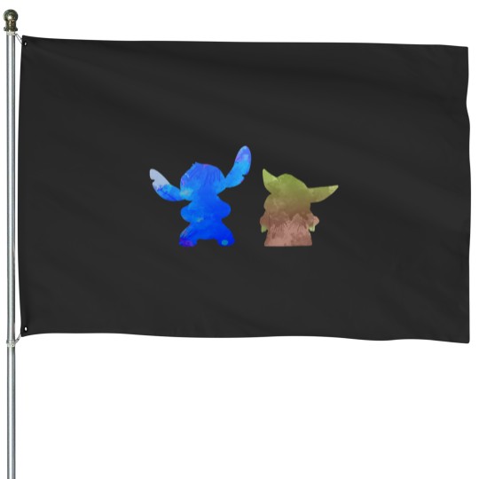 Discover Alien and Baby Inspired Silhouette House Flags