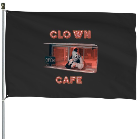 Discover Terrifier Clown Cafe Essential House Flags