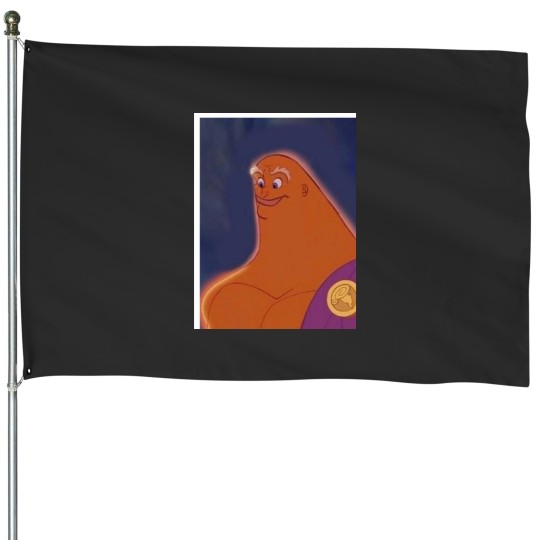 Discover Zeus no hair meme Graphic House Flags
