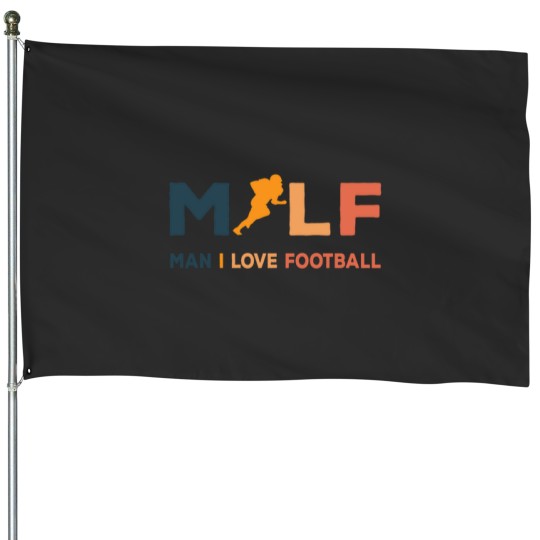 Discover MILF Man I Love Football Illustration Typographic Design House Flags