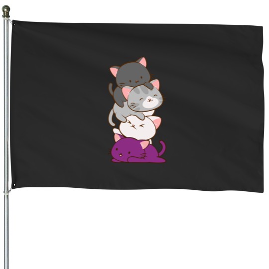 Discover ACEss Pride Kawaii Cats LGBTQ Asexual House Flags