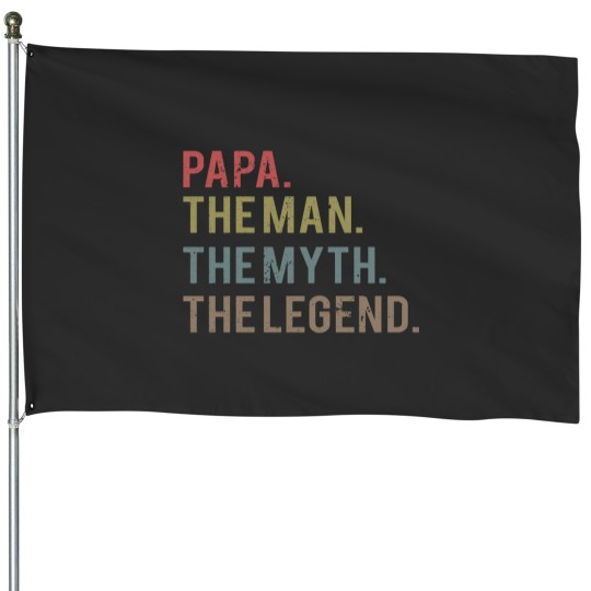 Discover Fathers Day Shirt Dad The Man The Myth The Legend PAPA The Bad Influence Grandpa Unisex TSh House Flags