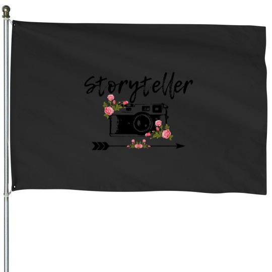 Discover Photographer Storyteller Vintagess Floral Camera Photography House Flags