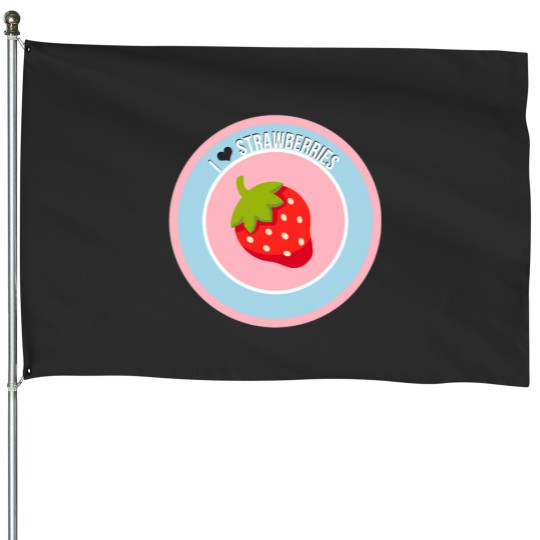 Discover Sweet Summer Lovin_ Strawberry Edition House Flags
