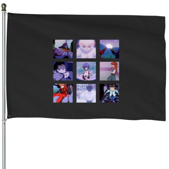 Discover NEON GENESISss Evangelion vaporwave aesthetic House Flags