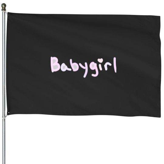 Discover Pastel Babygirl Text Fitted House Flags