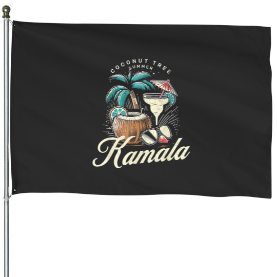 Discover Coconut Tree Summer Vibes House Flags