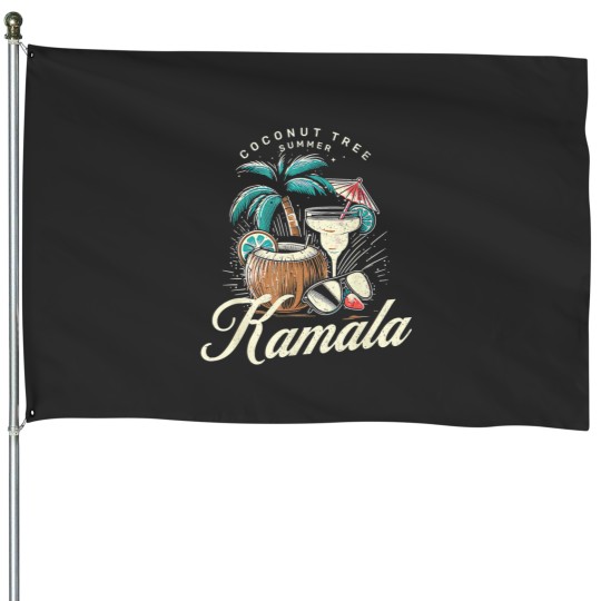Discover Coconut Tree Summer Vibes House Flags