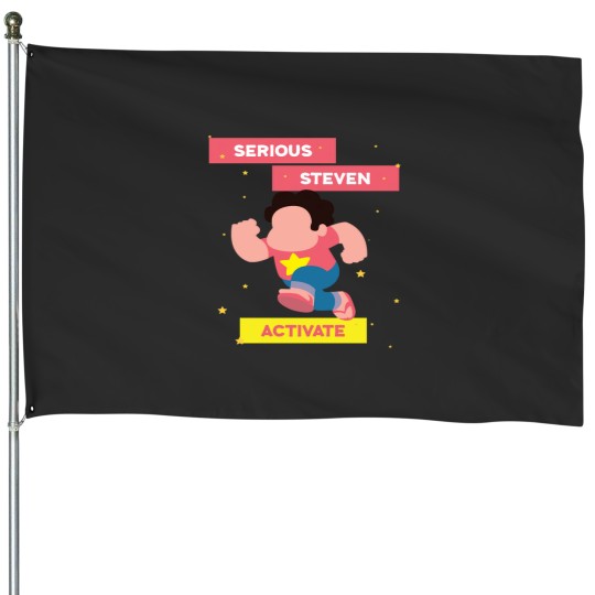 Discover Serious Steven House Flags