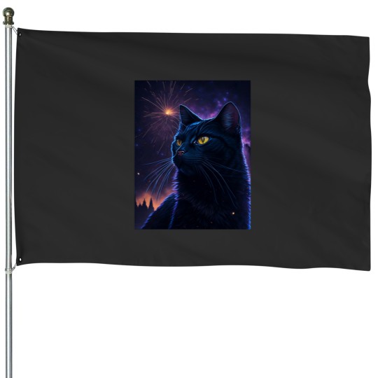 Discover black catss Fireworks House Flags
