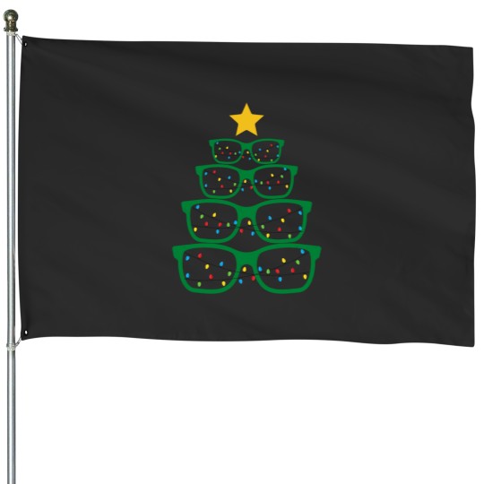 Discover Optician Eyeglasses christmass Tree House Flags