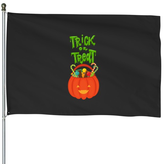 Discover Trick or Treat Pumpkin Halloween Essential House Flags