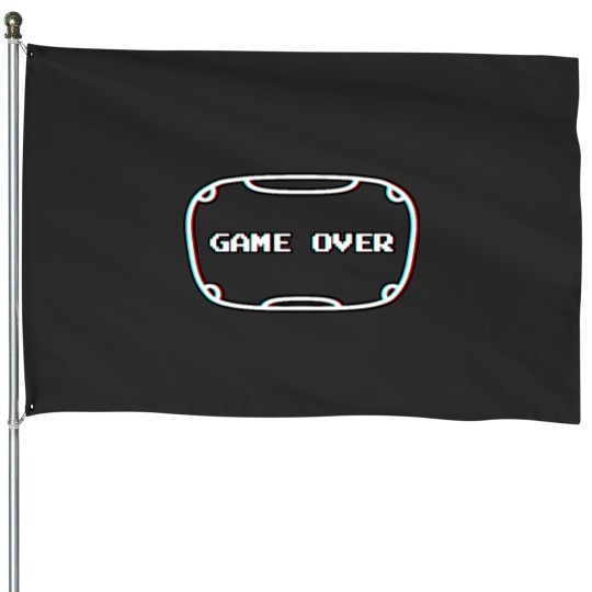Discover Game Over Virtual Reality Headset Pixel Screen VR virtualreality House Flags