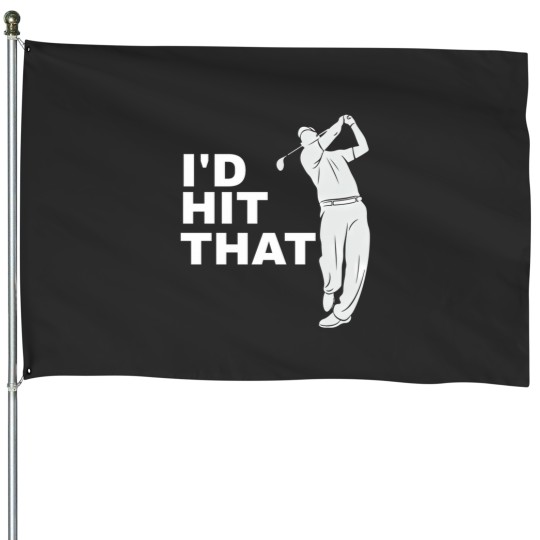 Discover ID Hit That Golfer Golfing   Funny Golf 1 House Flags