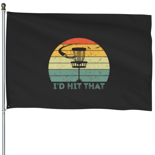 Discover Funny Vintage Disc Golf Frisbee Golf House Flag