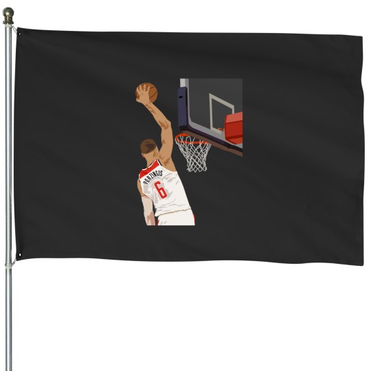 Discover Kristaps Porzingis Slam Dunks House Flags