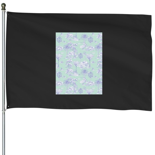 Discover safari toile de jouy Graphic House Flags