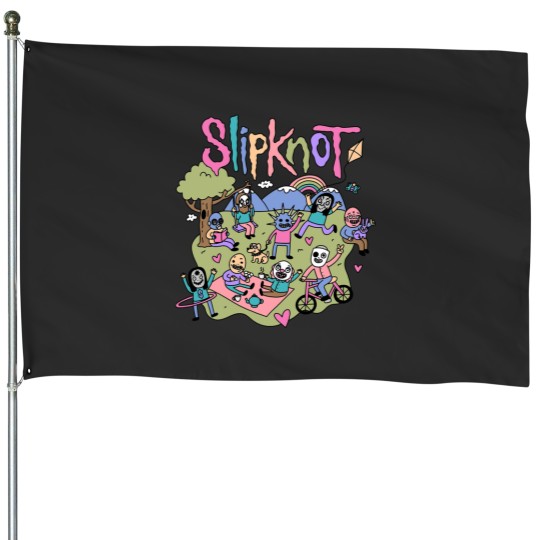 Discover Red n slip Ylow knot House Flags